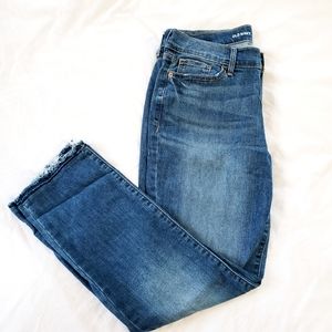 NWOT Old Navy Raw Hem Straight Leg Crop Jeans, Women's 4 Tall